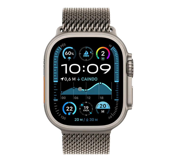 Apple Watch Ultra 2 GPS + Cellular • 49mm Natural Titanium Case • Natural Titanium Milanese-Style Band
